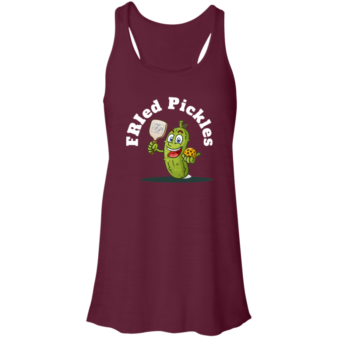 FRIed Pickles Travis Pointe Flowy Racerback Tank - White Text