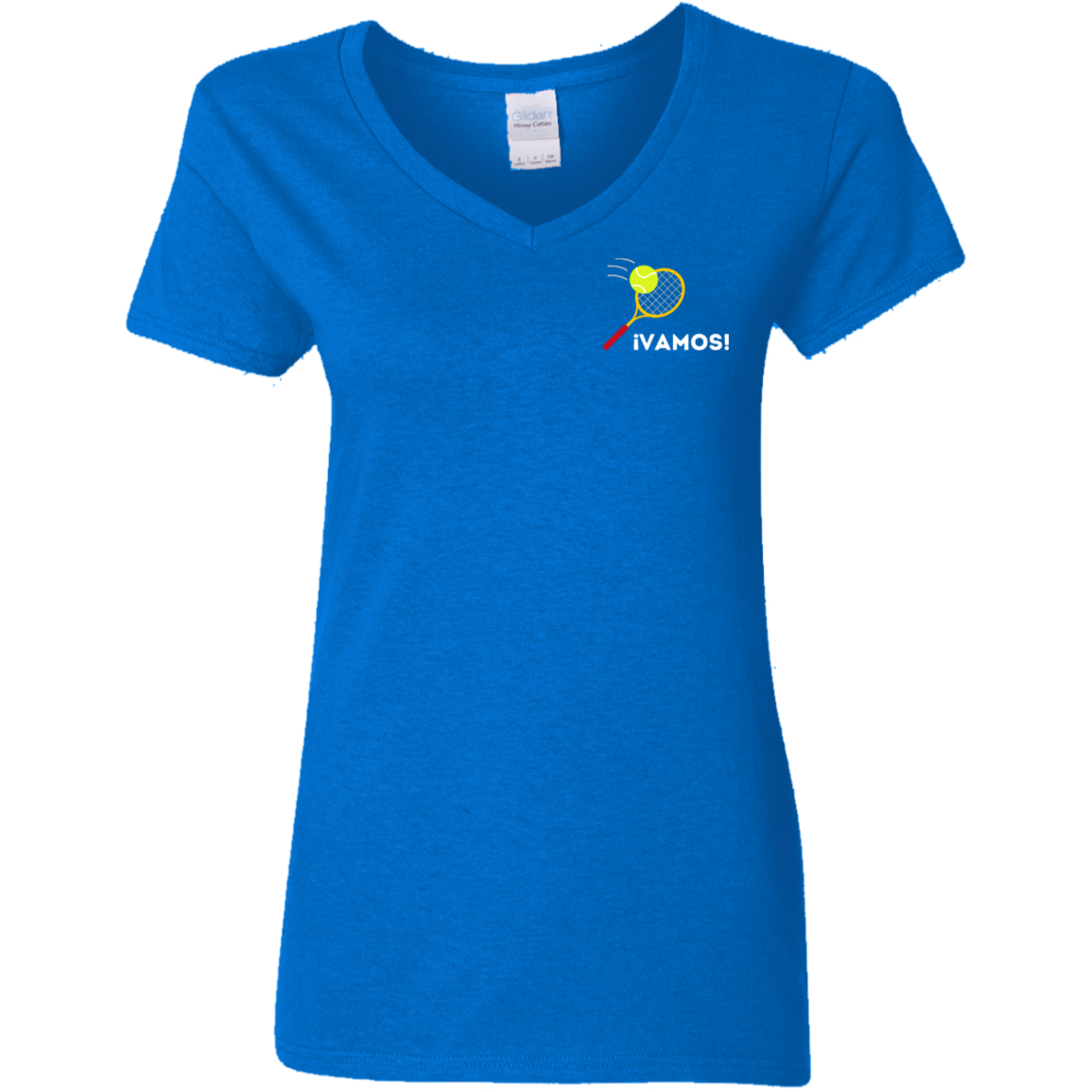 ¡Vamos! Ladies V-Neck T-Shirt (Let's Go in Spanish)