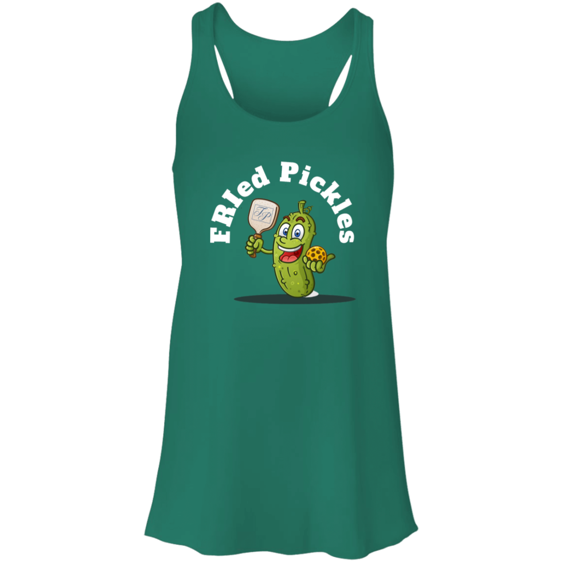 FRIed Pickles Travis Pointe Flowy Racerback Tank - White Text