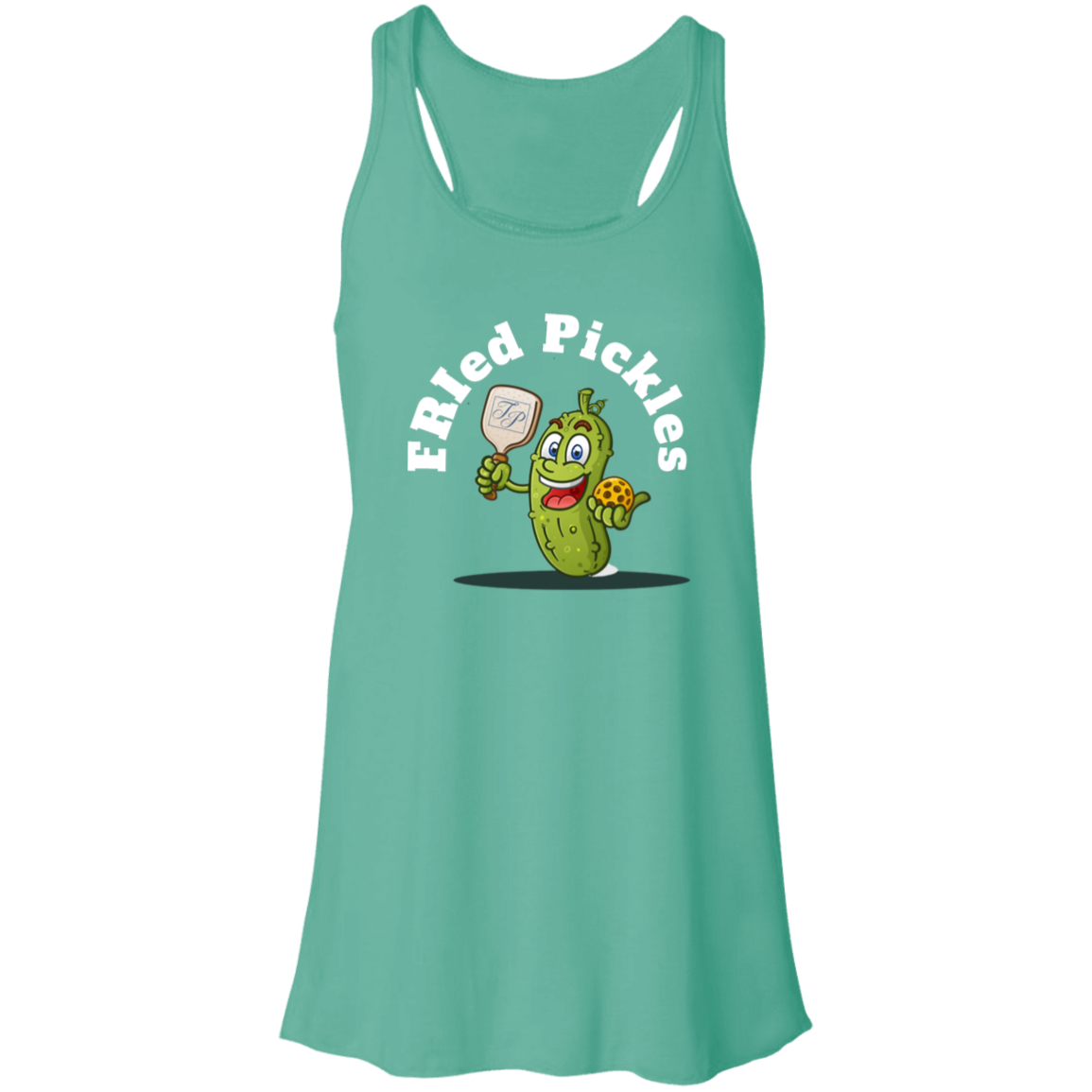 FRIed Pickles Travis Pointe Flowy Racerback Tank - White Text