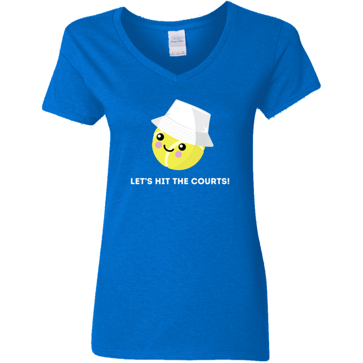 Courtney "Let's Hit the Courts" Ladies V-Neck T-Shirt