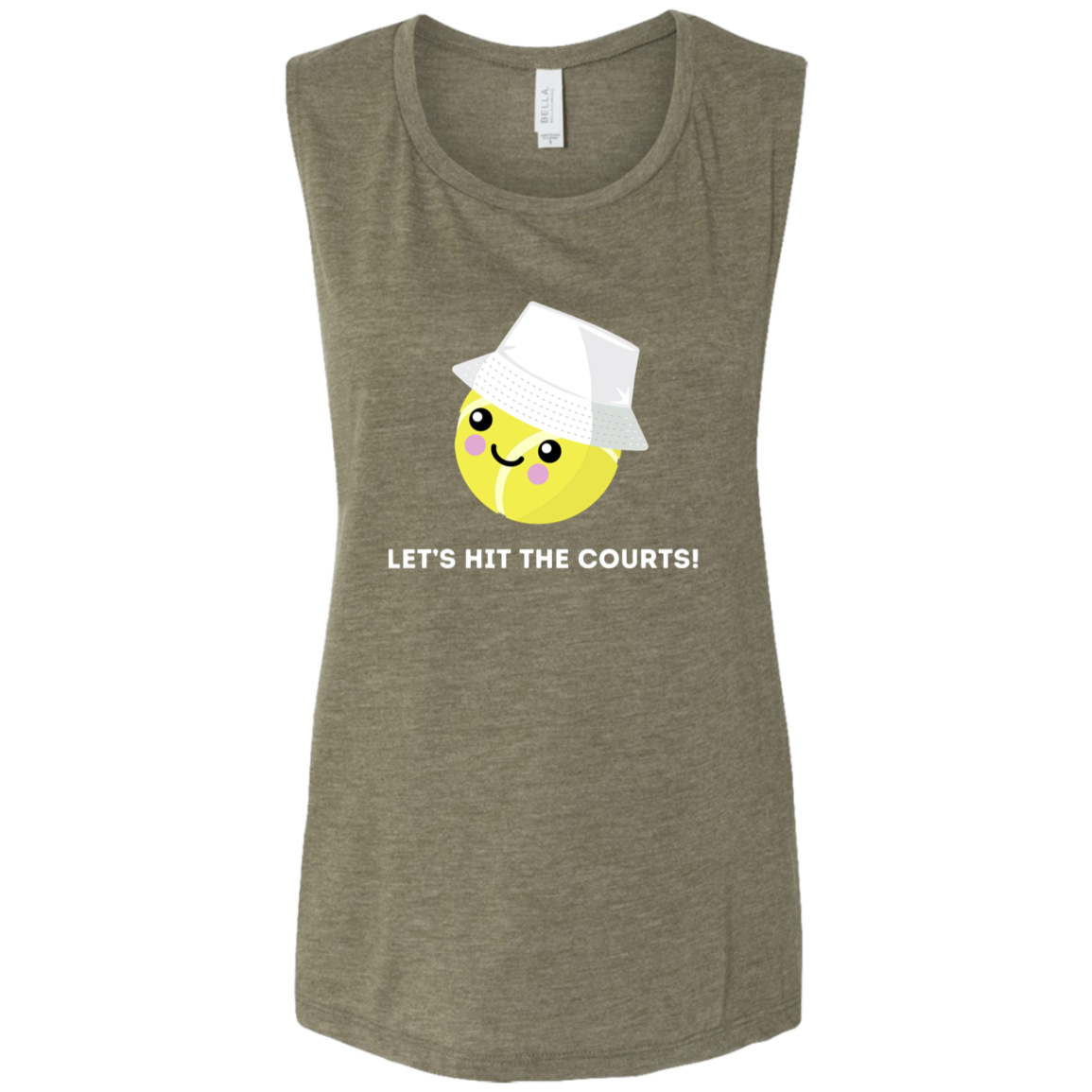 Courtney "Lets Hit the Courts" Ladies Flowy Muscle Tank Top