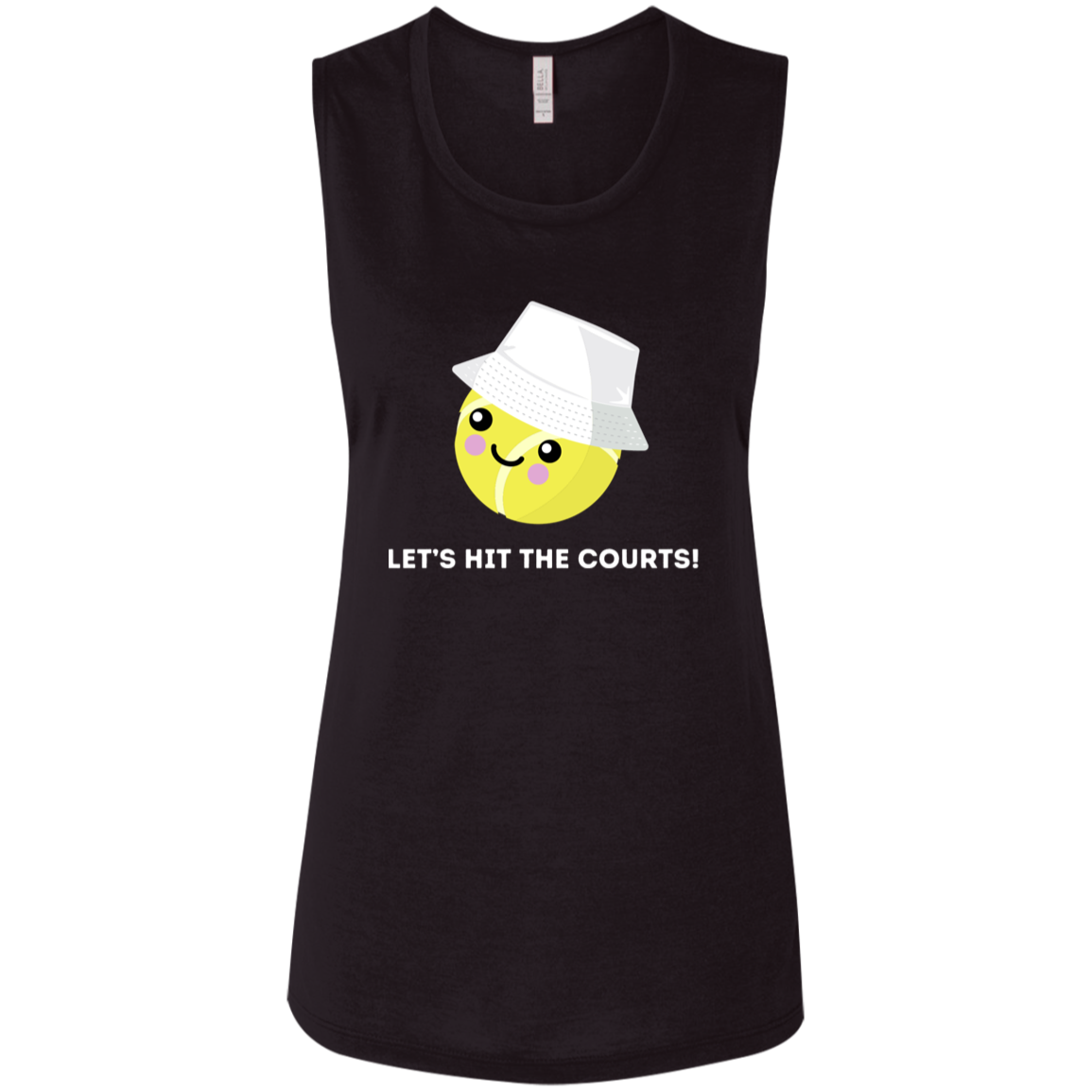 Courtney "Lets Hit the Courts" Ladies Flowy Muscle Tank Top