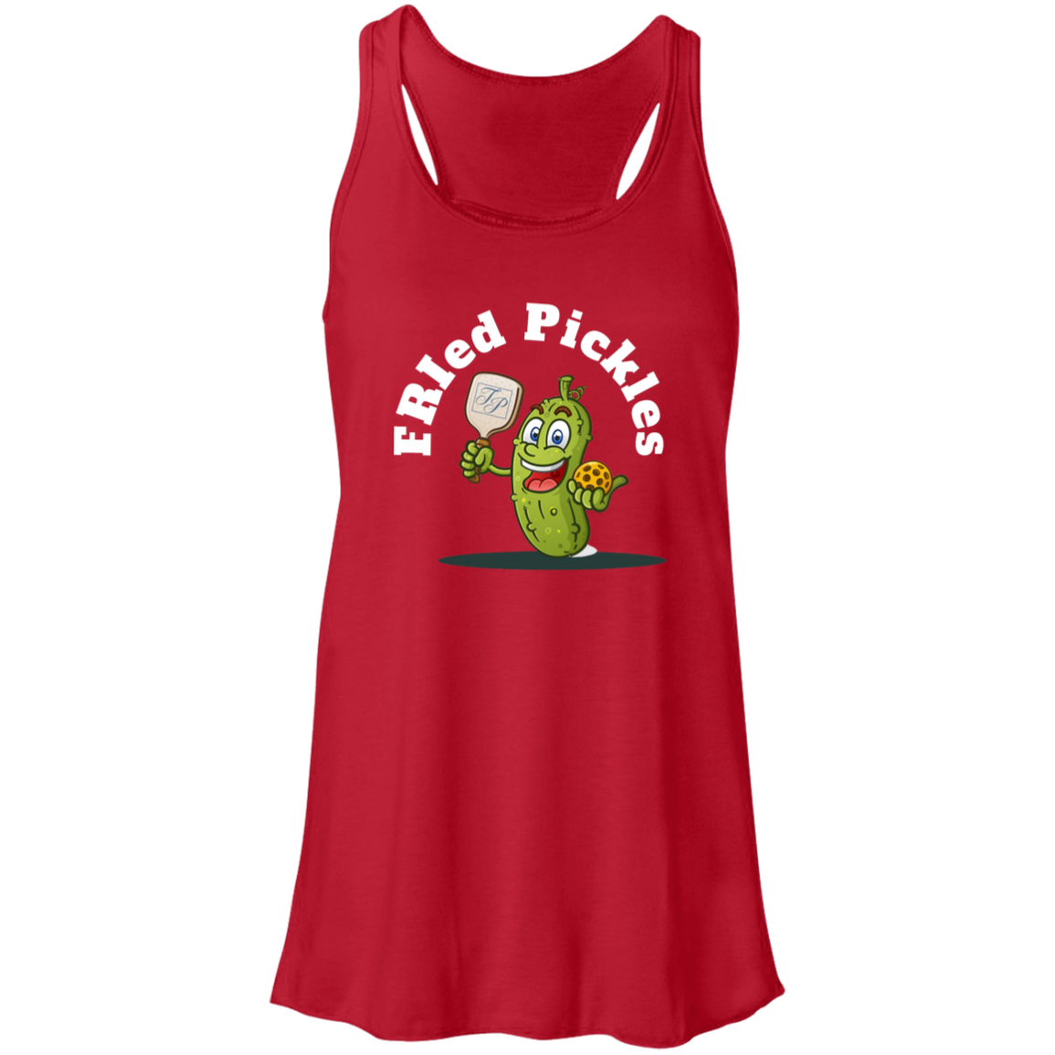 FRIed Pickles Travis Pointe Flowy Racerback Tank - White Text