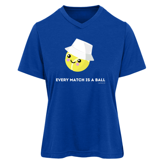 "Every Match is a Ball" Women's Performance Shirt with UPF Protection