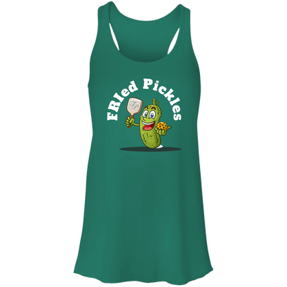 FRIed Pickles Travis Pointe Flowy Raceback Tank - white text