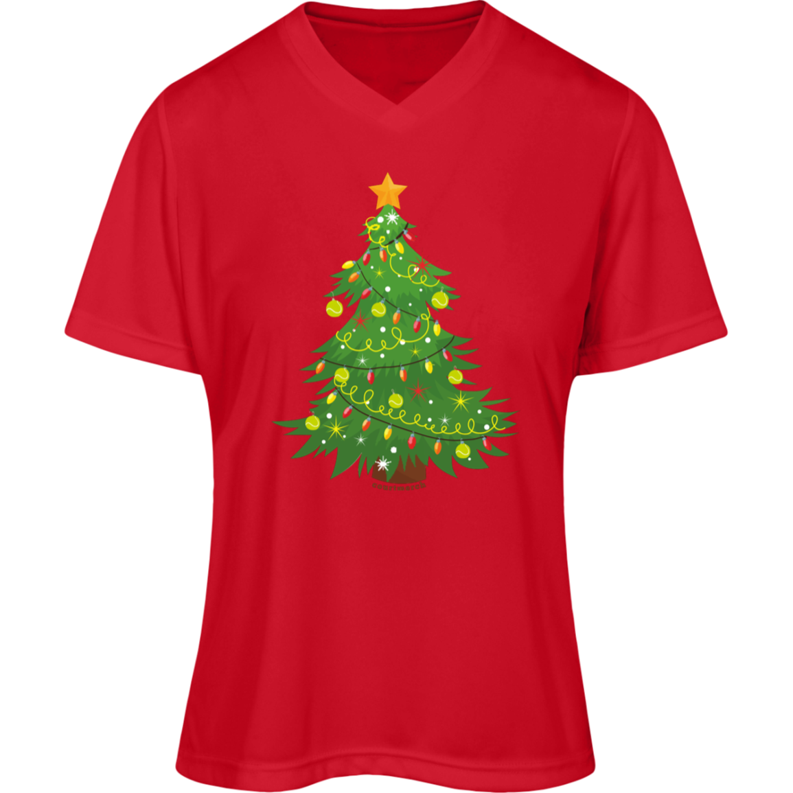 Tennis Ball Christmas Tree Ladies' Performance Shirt