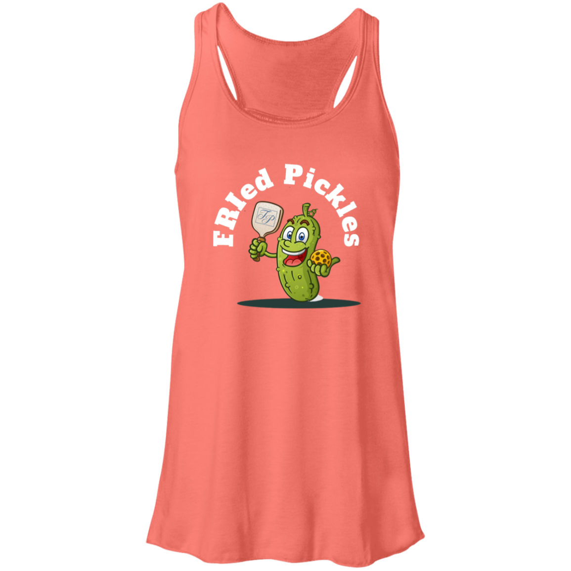 FRIed Pickles Travis Pointe Flowy Racerback Tank - White Text