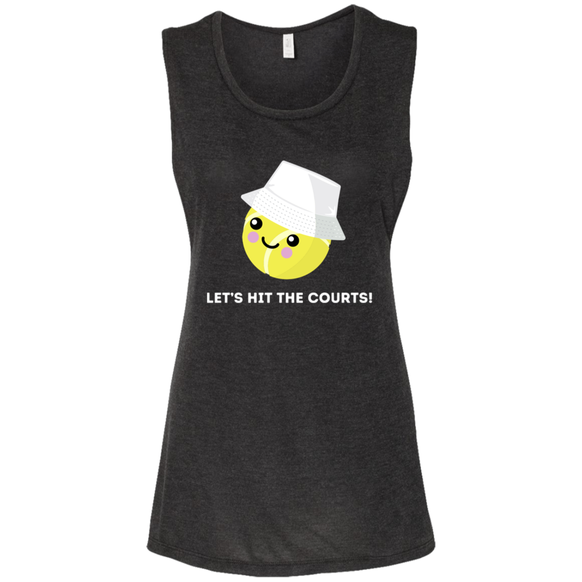 Courtney "Lets Hit the Courts" Ladies Flowy Muscle Tank Top