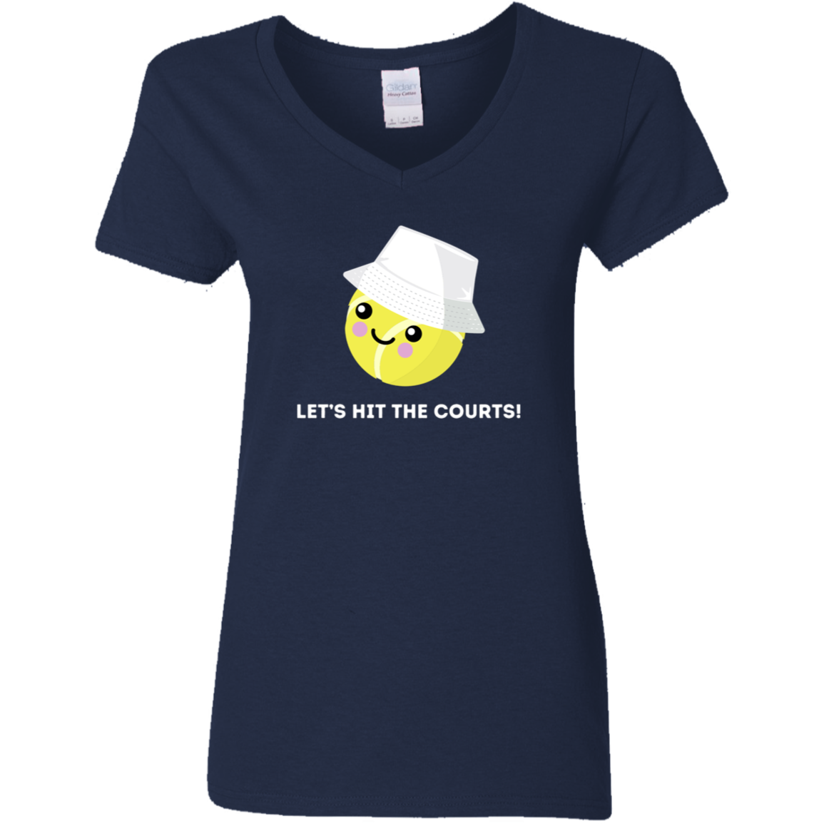 Courtney "Let's Hit the Courts" Ladies V-Neck T-Shirt