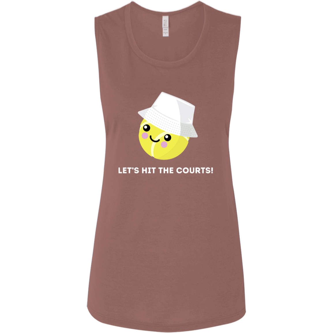 Courtney "Lets Hit the Courts" Ladies Flowy Muscle Tank Top