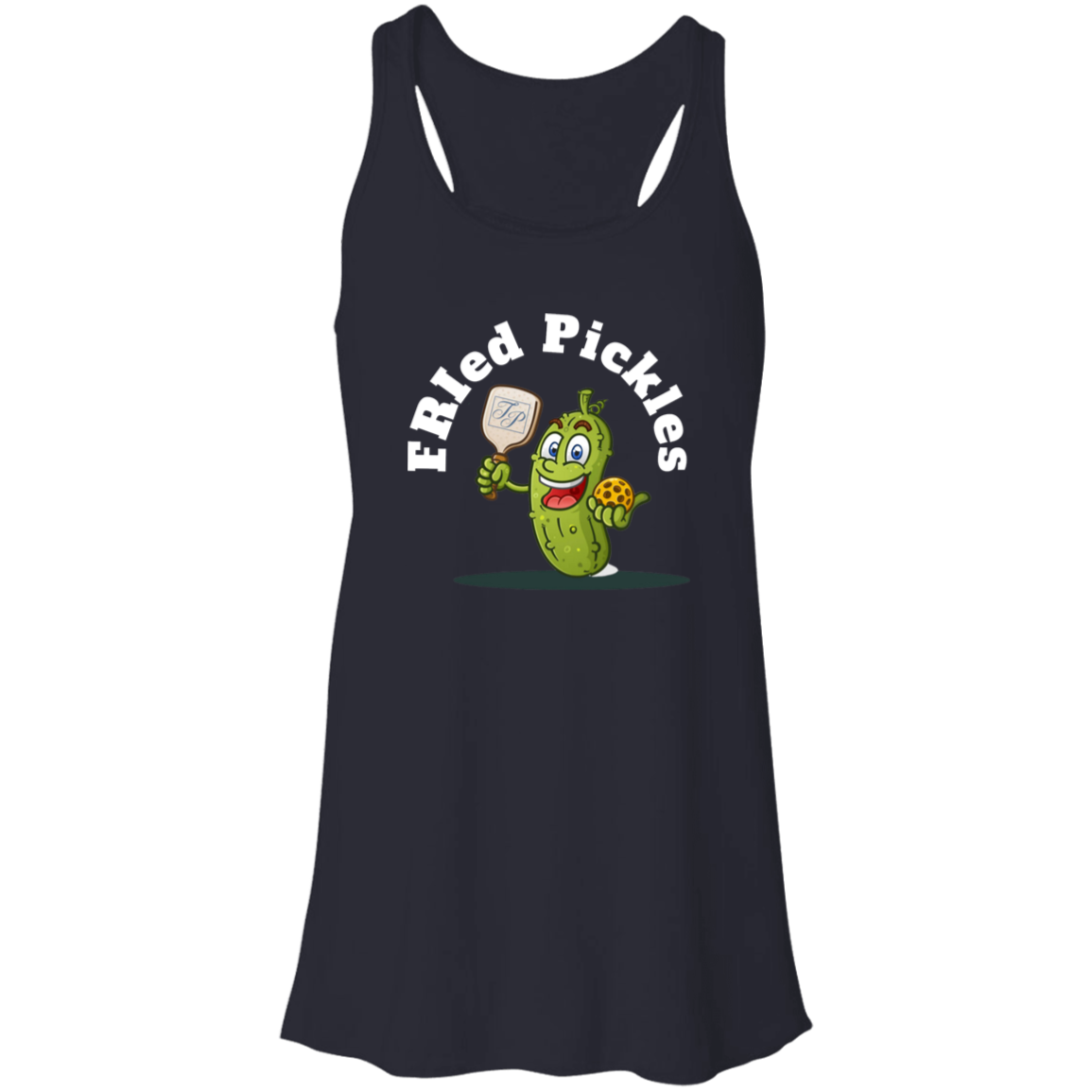 FRIed Pickles Travis Pointe Flowy Racerback Tank - White Text