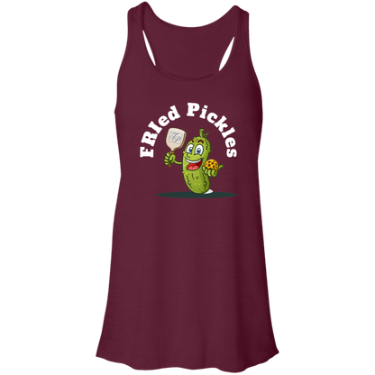 FRIed Pickles Travis Pointe Flowy Raceback Tank - white text