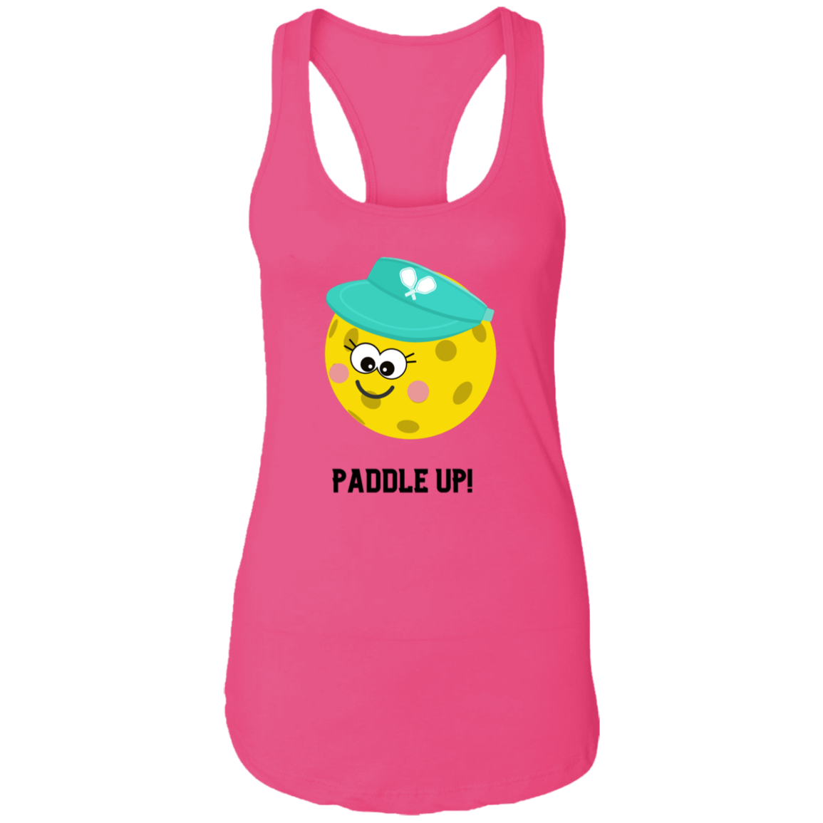 "Paddle Up" Ladies Fitted Racerback Pickleball Tank