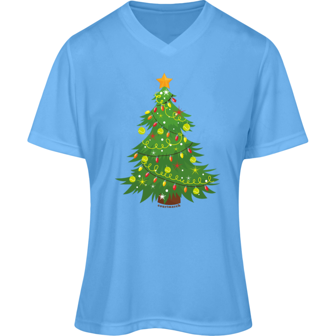 Tennis Ball Christmas Tree Ladies' Performance Shirt