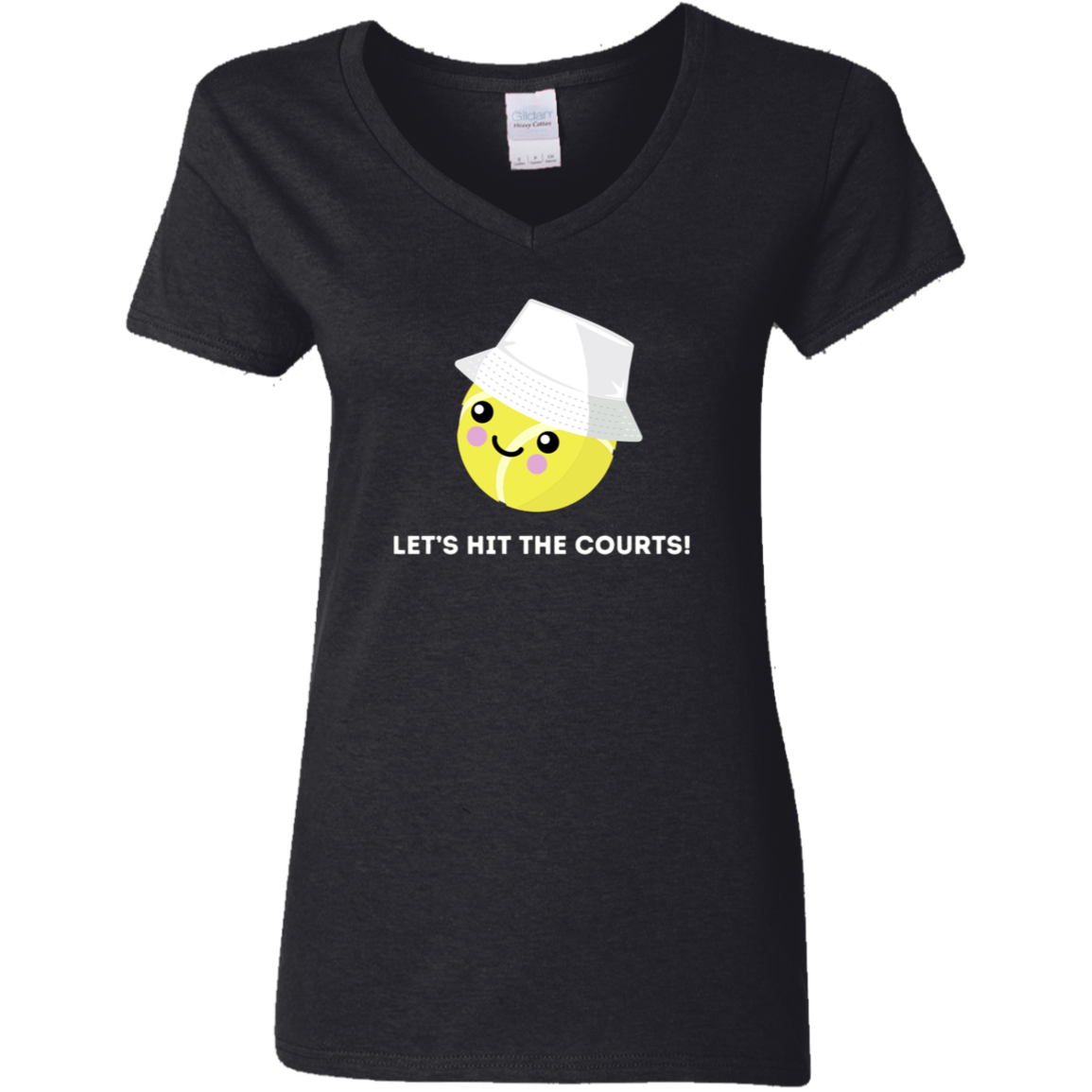 Courtney "Let's Hit the Courts" Ladies V-Neck T-Shirt