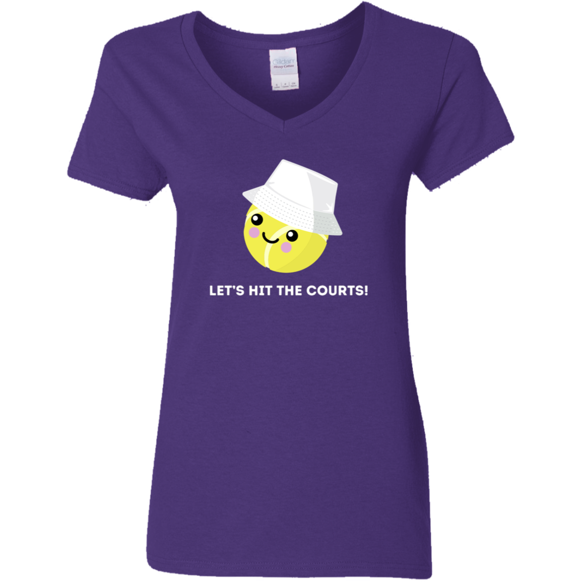 Courtney "Let's Hit the Courts" Ladies V-Neck T-Shirt