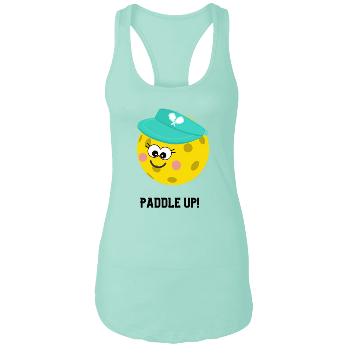 "Paddle Up" Ladies Fitted Racerback Pickleball Tank