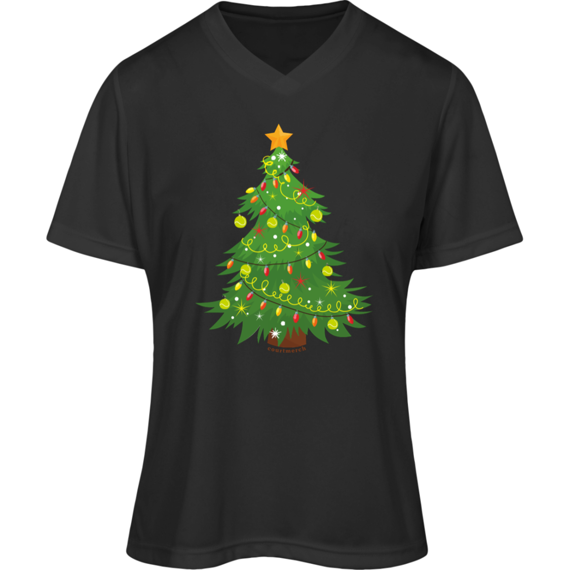 Tennis Ball Christmas Tree Ladies' Performance Shirt