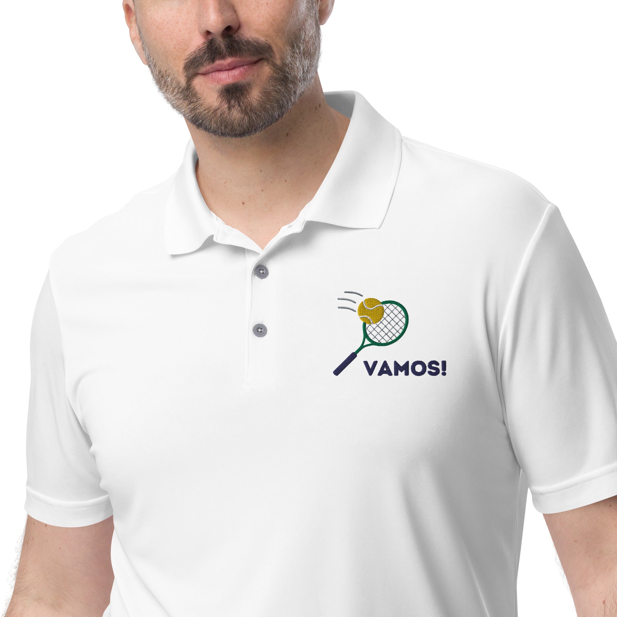 Vamos Adidas Men s Performance Polo Shirt with UPF Protection CourtMerch