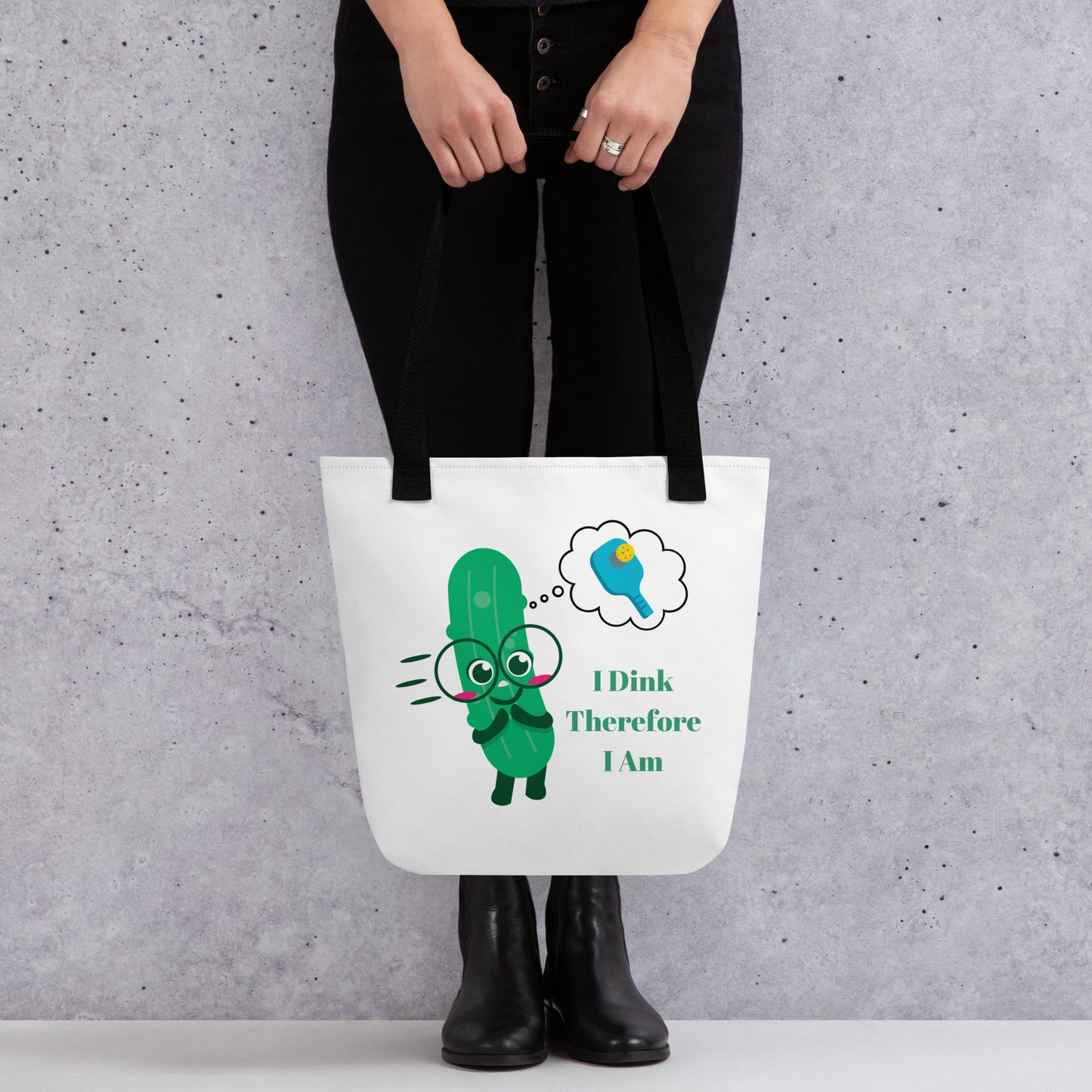 Pickleball "I Dink Therefore I Am" Tote Bag