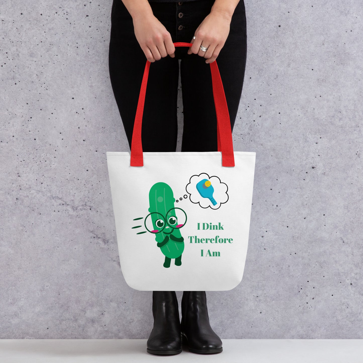 Pickleball "I Dink Therefore I Am" Tote Bag