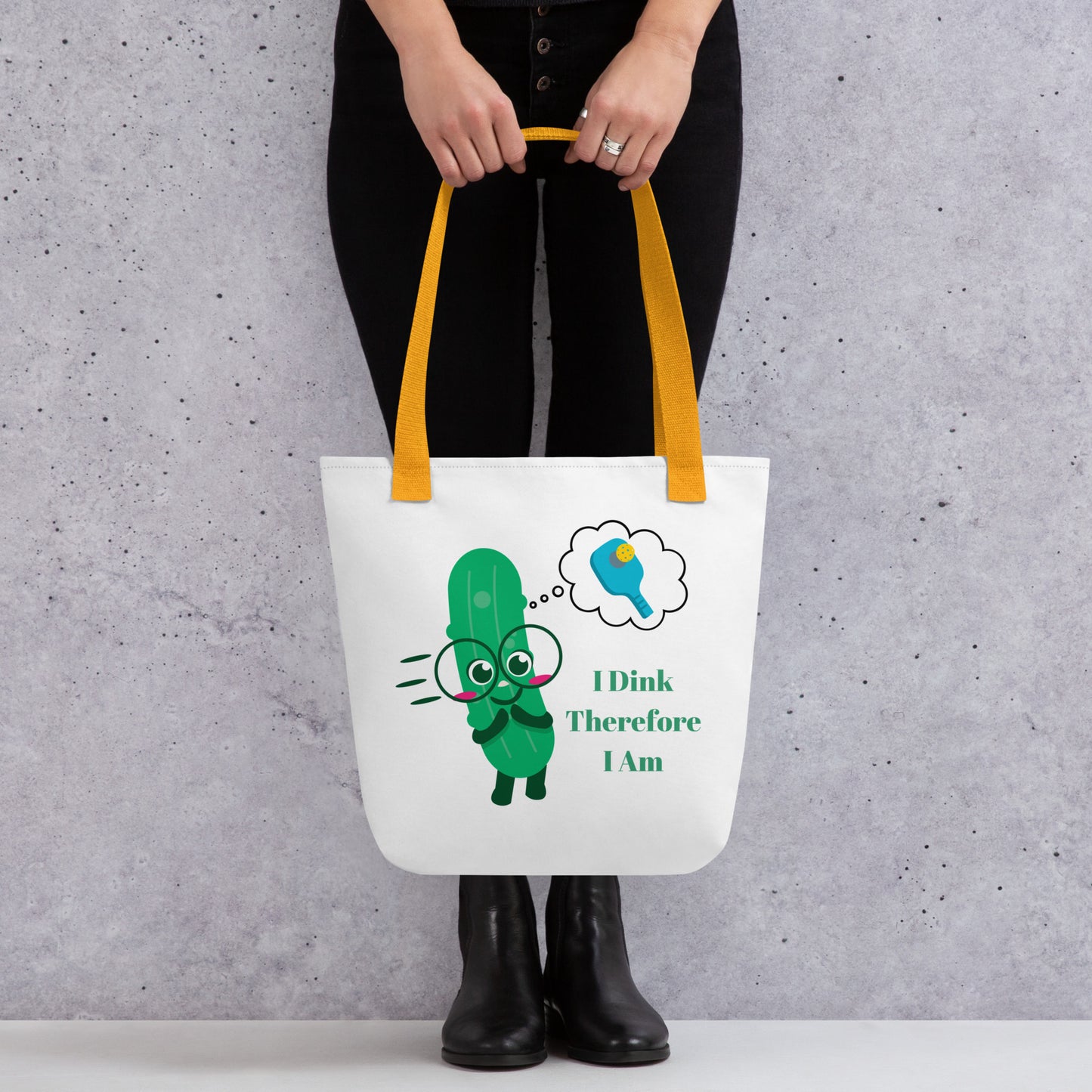 Pickleball "I Dink Therefore I Am" Tote Bag