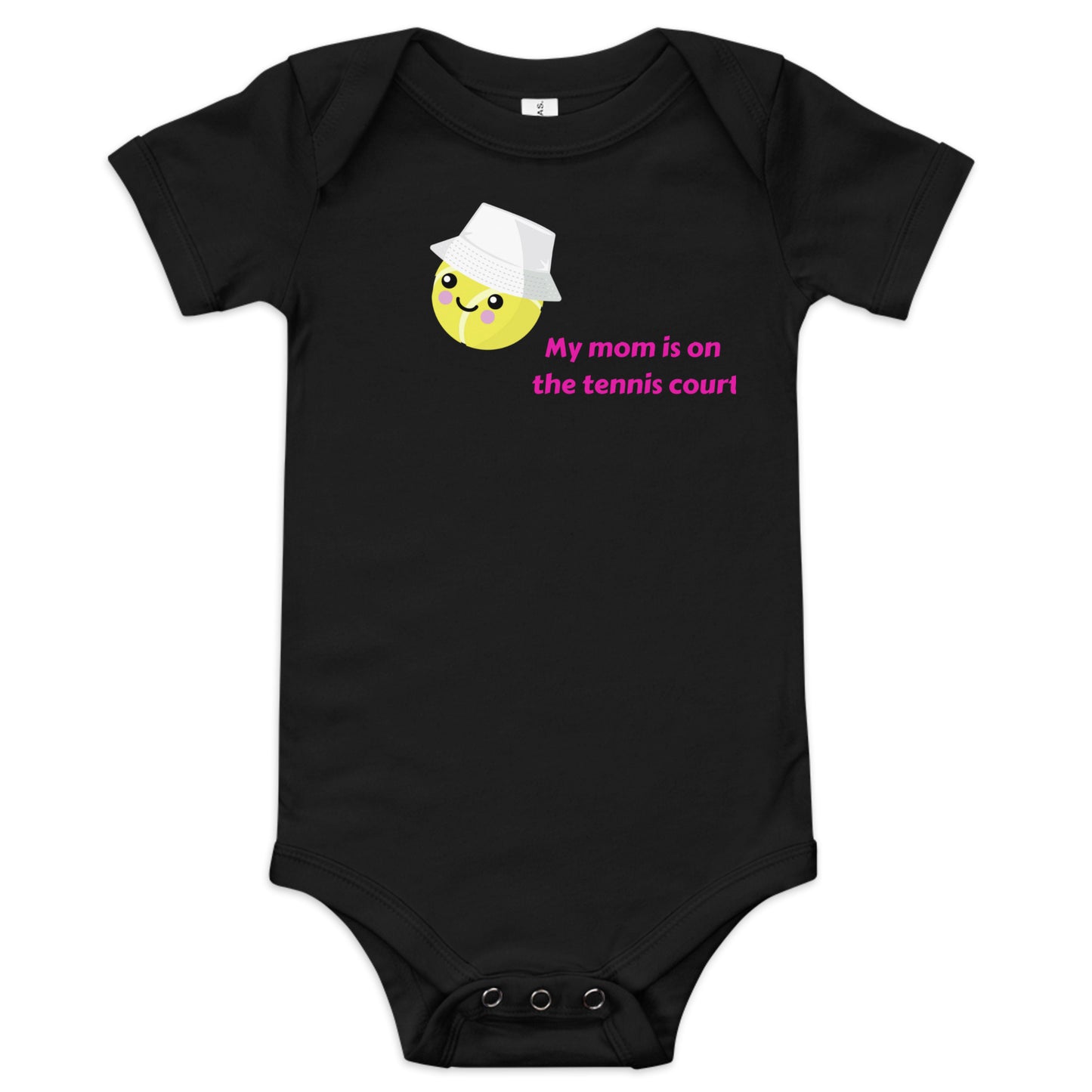 "My Mom is on the Tennis Court" Baby Onesie