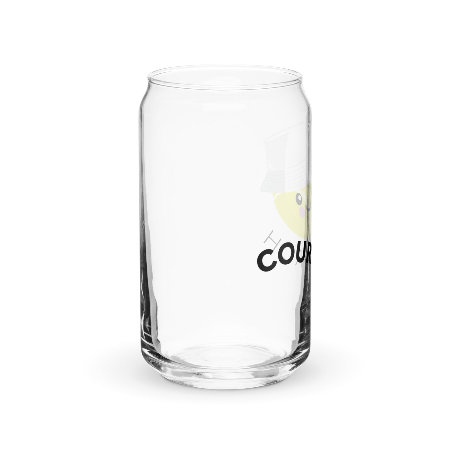 Verre en forme de canette avec logo CourtMerch