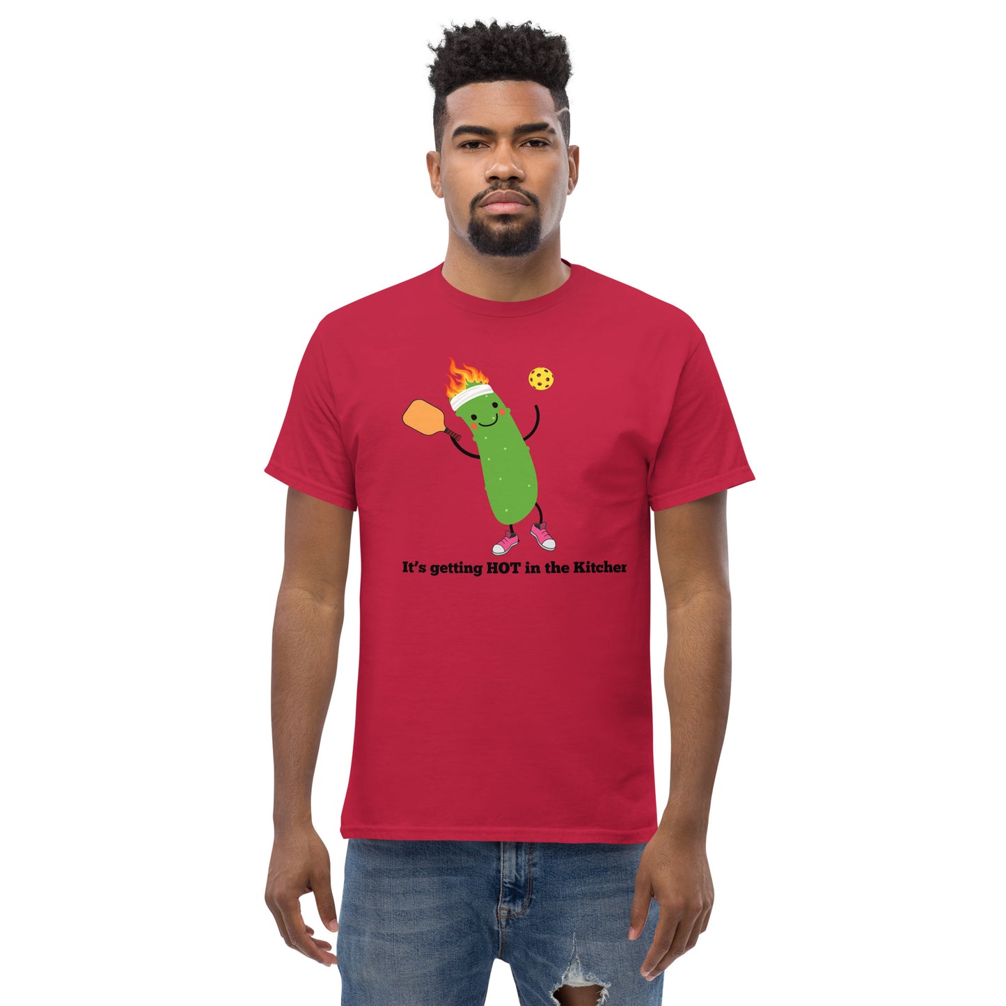 Camiseta clásica para hombre "Hace calor en la cocina" Pickleball