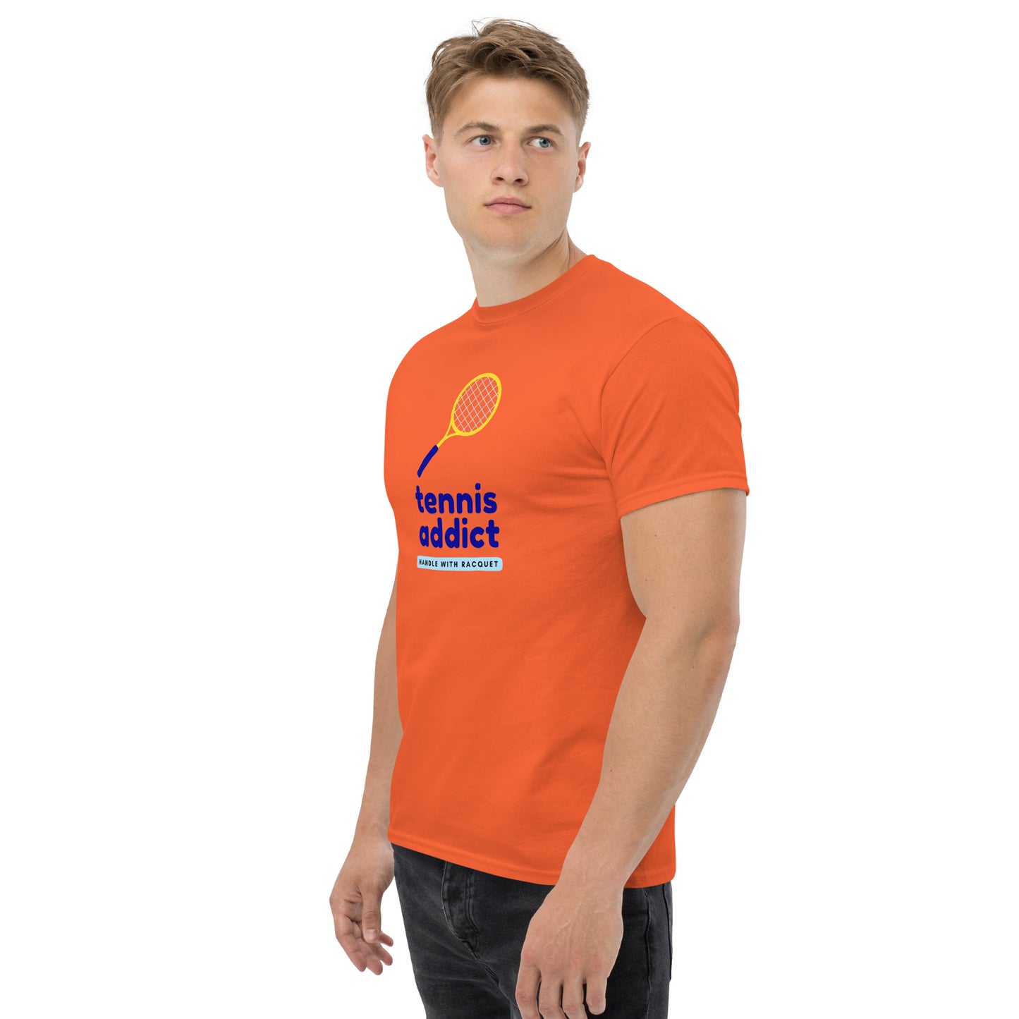 "Tennis Addict: Handle with Racquet" Men's Tee