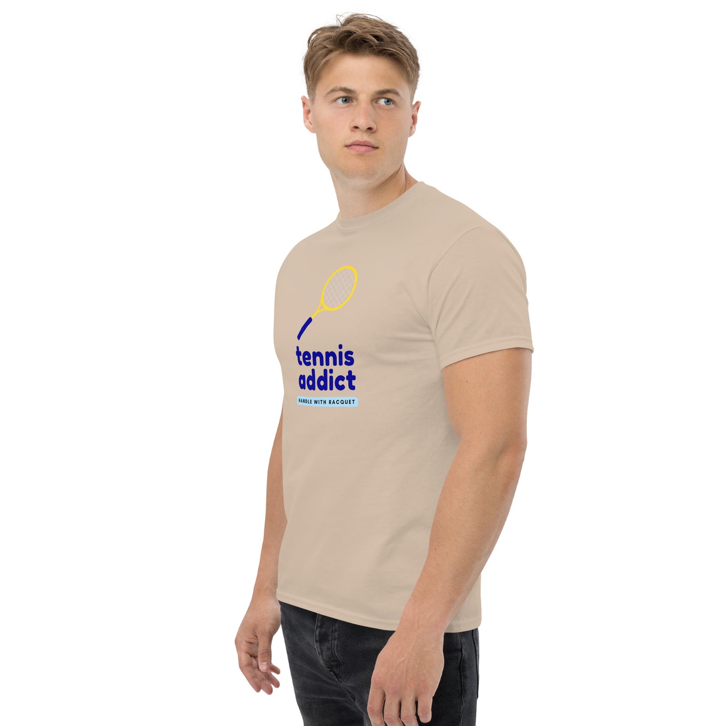 "Tennis Addict: Handle with Racquet" Men's Tee