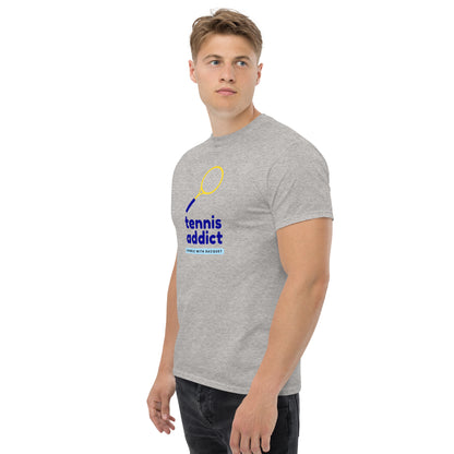 "Tennis Addict: Handle with Racquet" Men's Tee