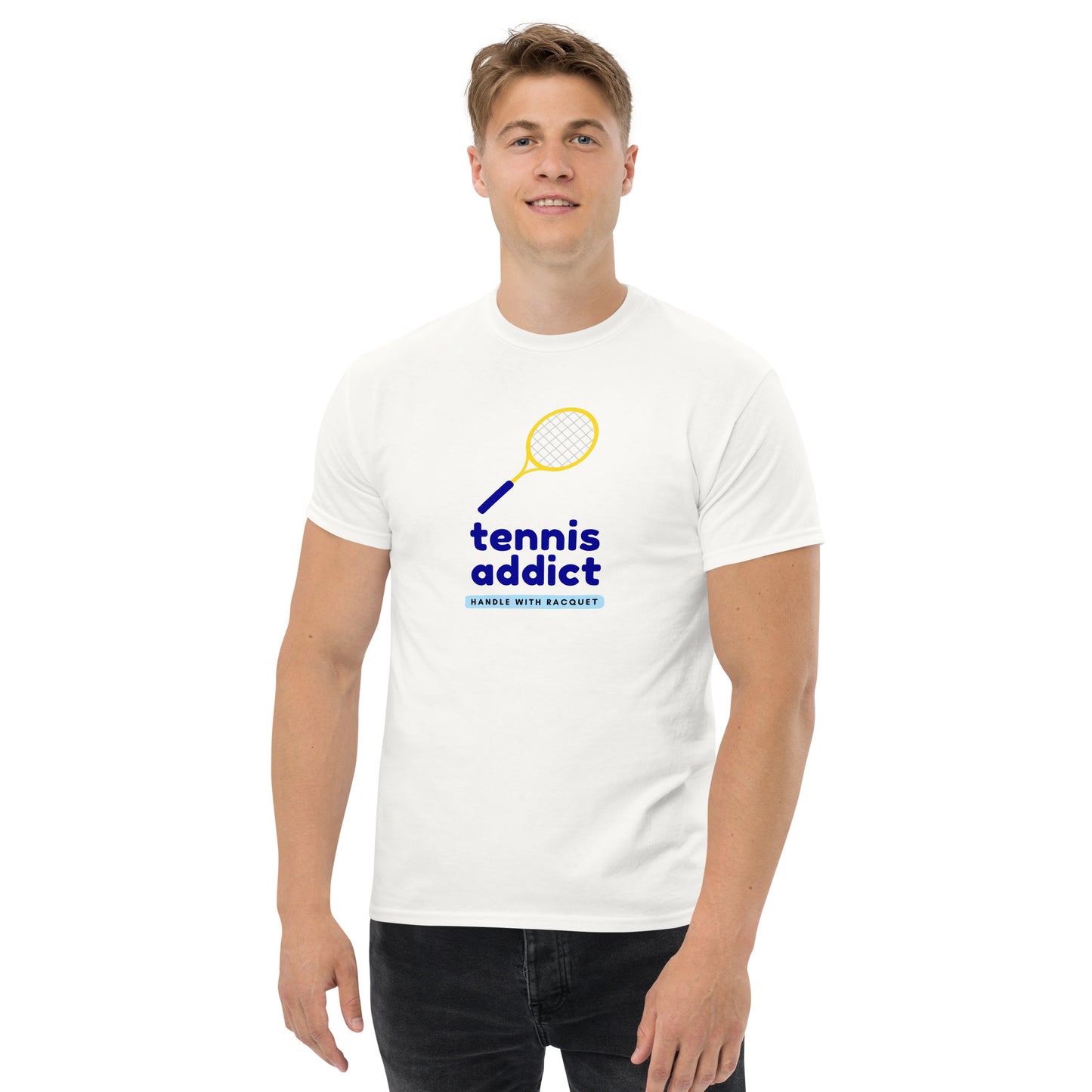 Camiseta para hombre "Tennis Addict: Manejar con raqueta"