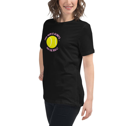 Camiseta ancha para mujer "Esta mamá siempre está en la pelota"