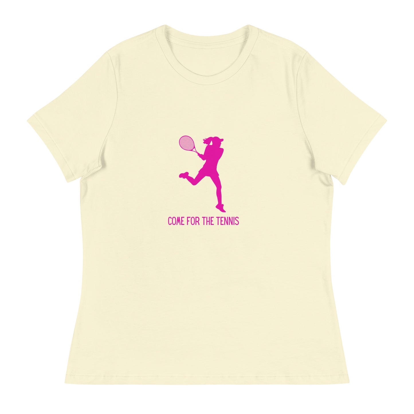 T-shirt Femme "Venez pour le tennis, restez pour le vin"