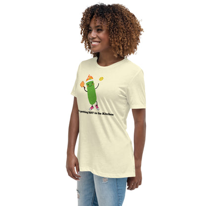 Camiseta de mujer Pickleball "Hace calor en la cocina"