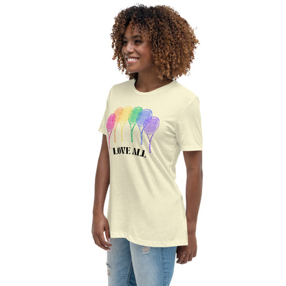 T-shirt Love All Rainbow Racquets pour femmes