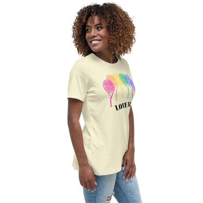 T-shirt Love All Rainbow Racquets pour femmes