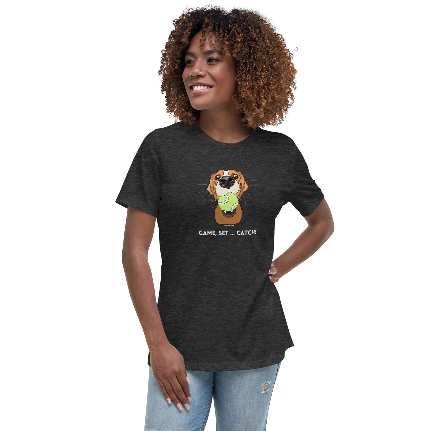 "Game Set Catch" Tennis Dog Women's T-Shirt