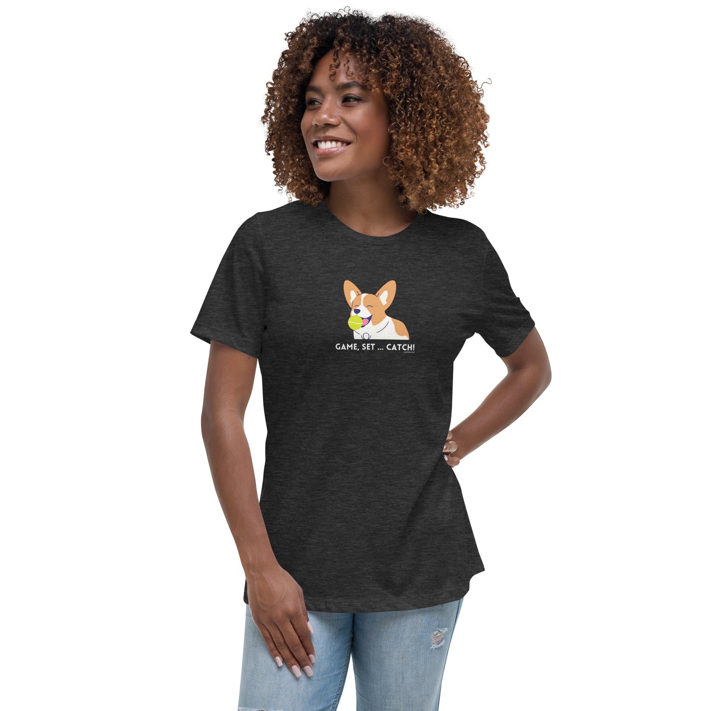 Corgi "Game, Set, Catch" Women's Relaxed T-Shirt