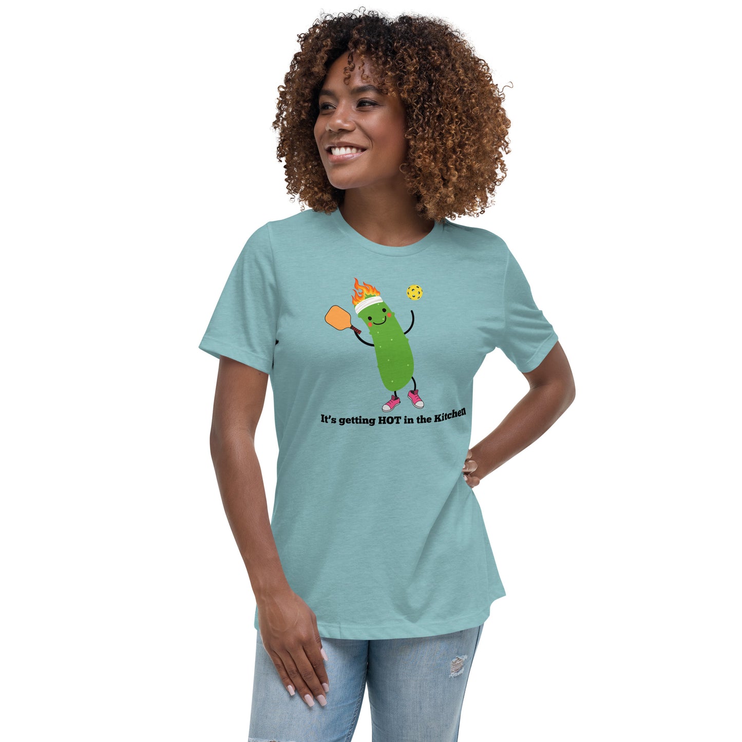 Camiseta de mujer Pickleball "Hace calor en la cocina"