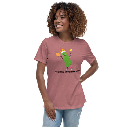 Camiseta de mujer Pickleball "Hace calor en la cocina"