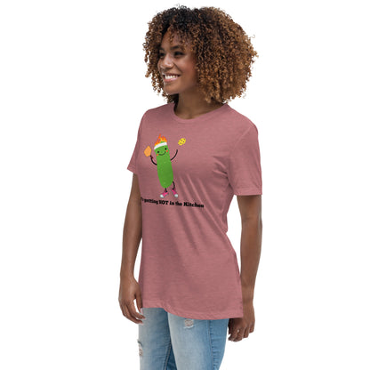 Camiseta de mujer Pickleball "Hace calor en la cocina"