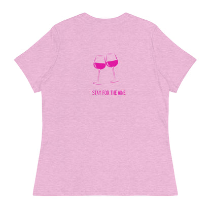 T-shirt Femme "Venez pour le tennis, restez pour le vin"