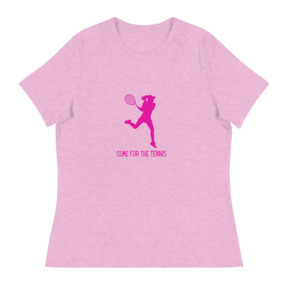 Camiseta mujer "Ven por el tenis, quédate por el vino"