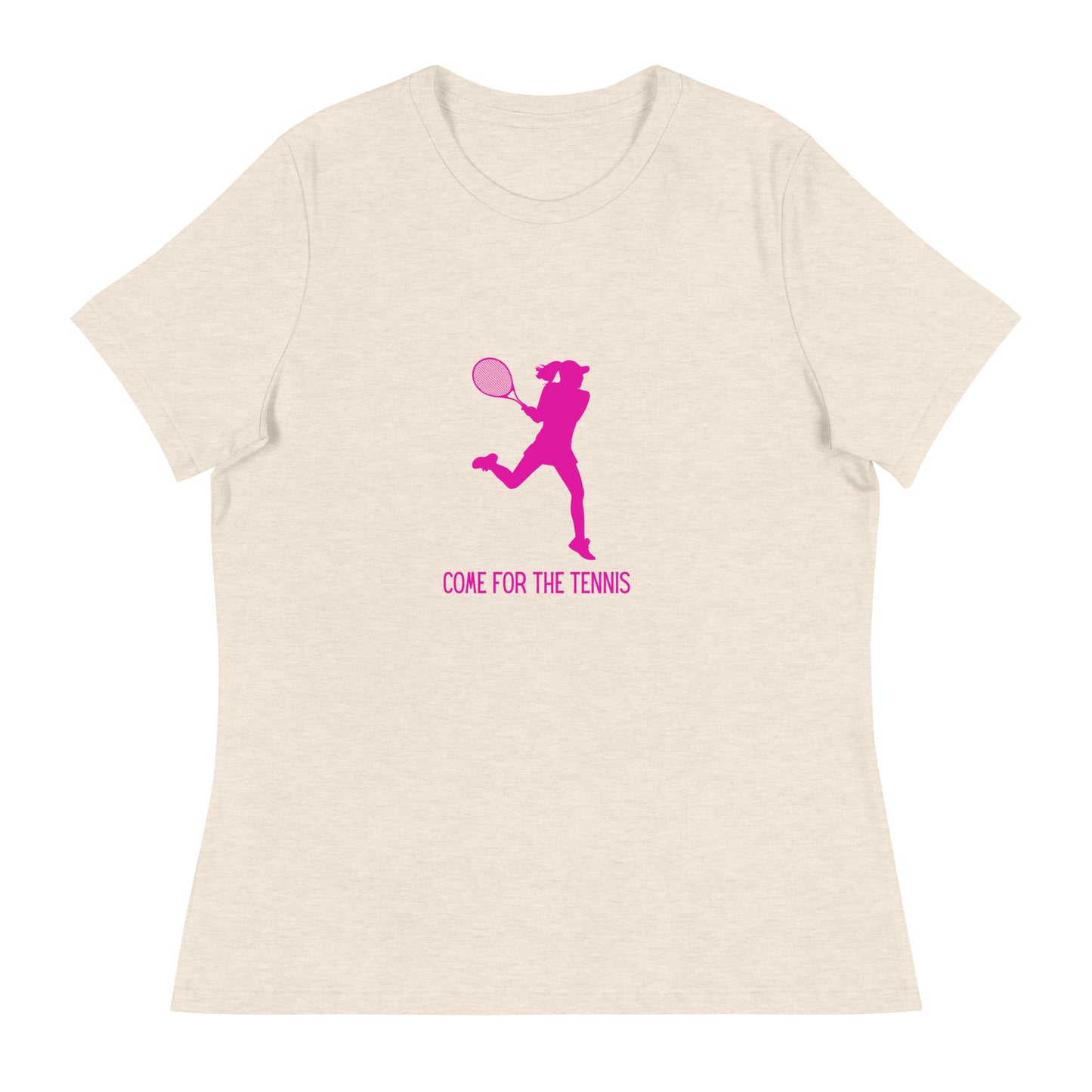 T-shirt Femme "Venez pour le tennis, restez pour le vin"