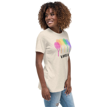 T-shirt Love All Rainbow Racquets pour femmes