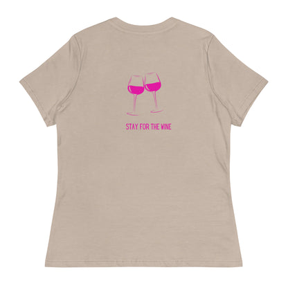 T-shirt Femme "Venez pour le tennis, restez pour le vin"