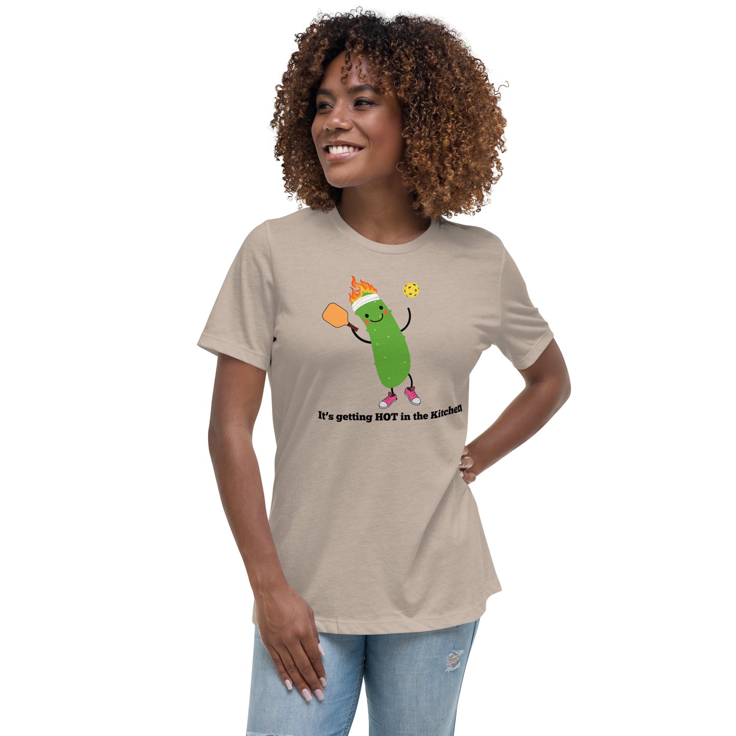 Camiseta de mujer Pickleball "Hace calor en la cocina"